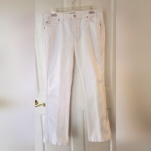 Michael Kors 100% cotton white 5-pocket w/braided leg trim sz 12
